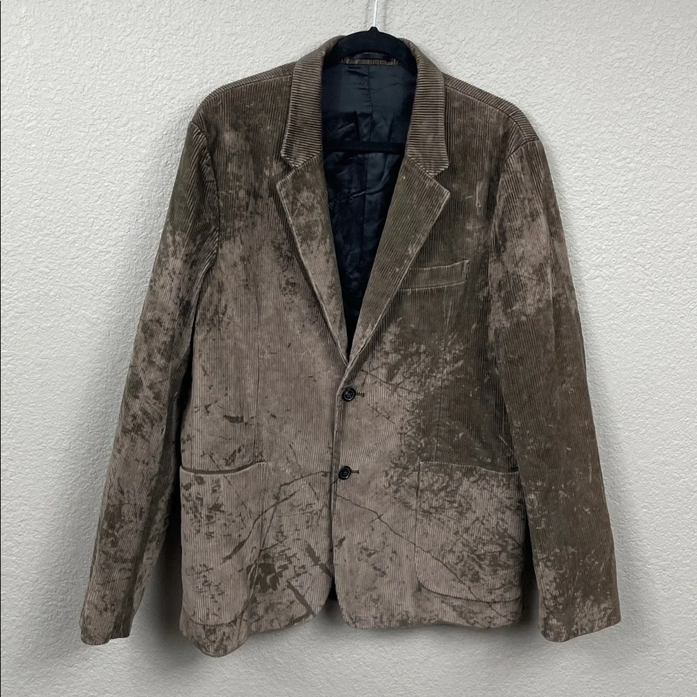 NWT Mauro Grifoni Ribbed Velvet Corduroy Blazer Sports Coat Brown IT Sz 54